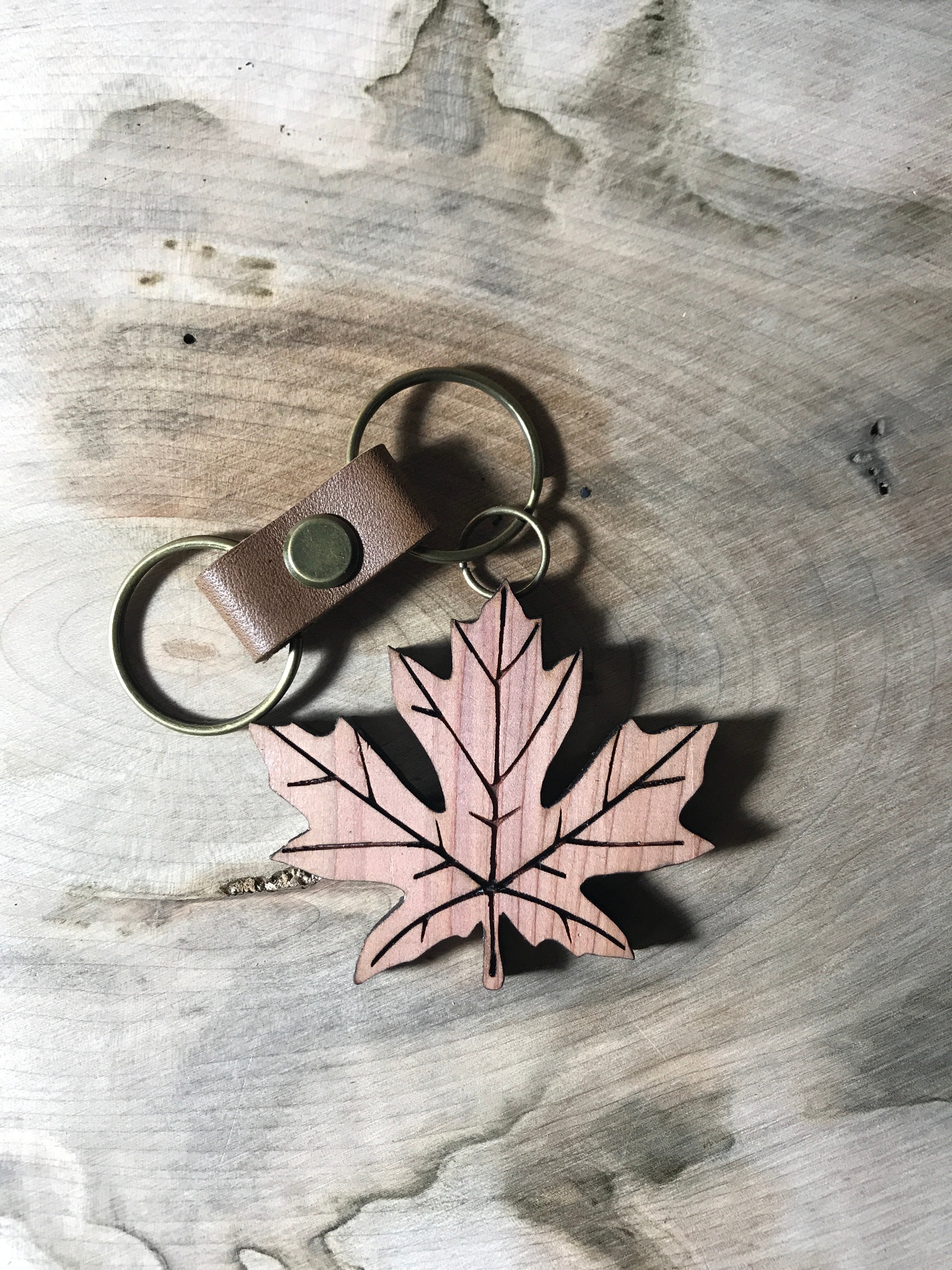 Handcrafted Maple Leaf Keychain