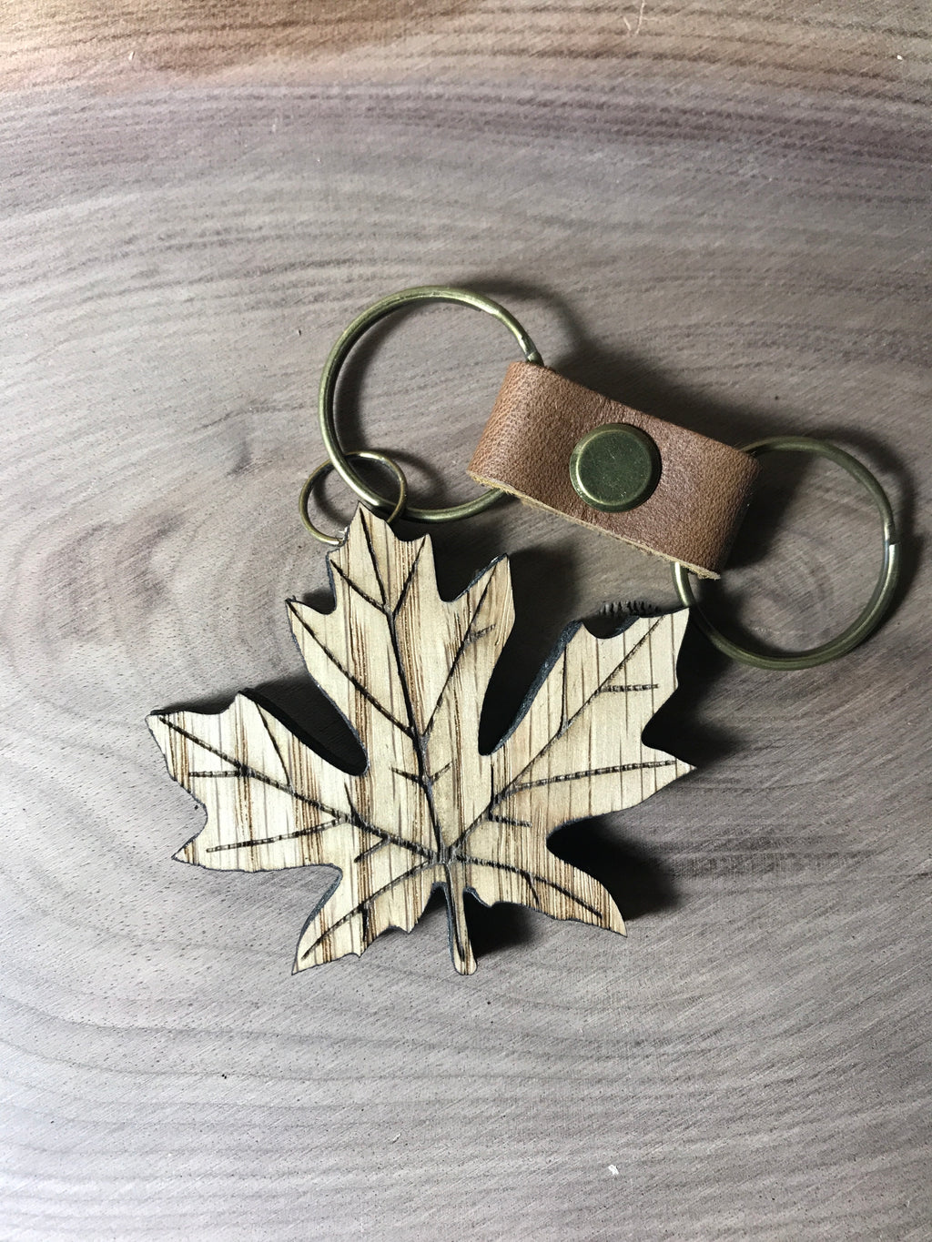 Handcrafted Maple Leaf Keychain