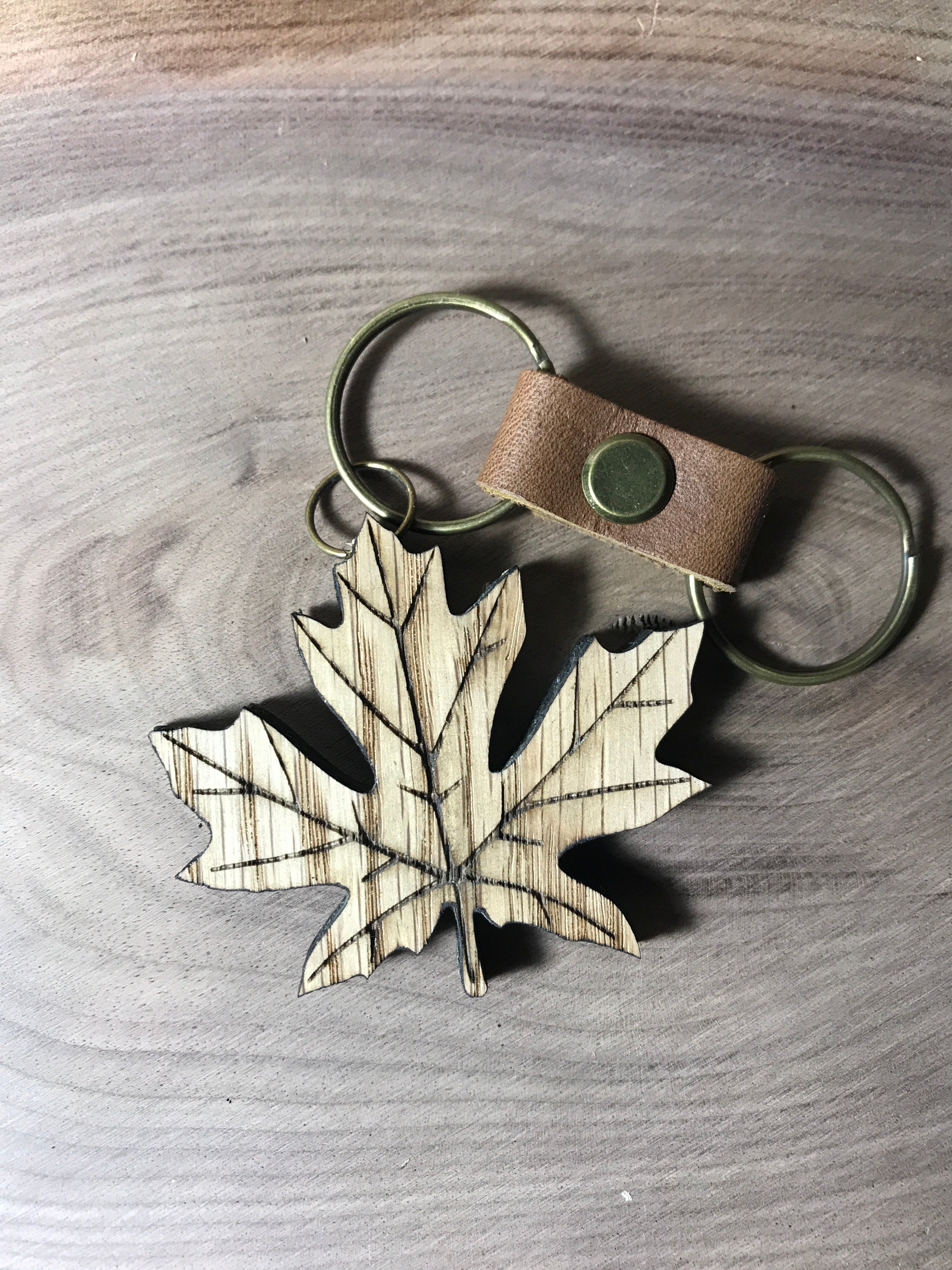 Handcrafted Maple Leaf Keychain
